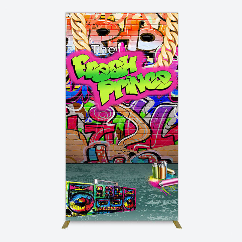 Aperturee - Aperturee The Fresh Prince Retro Graffiti Birthday Rectangle Backdrop