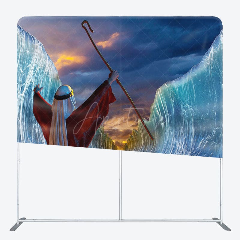 Aperturee - Aperturee The Red Sea Jews Fabric Backdrop Cover for Birthday