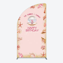 Aperturee - Aperturee The Summer I Turned 13 Half Moon Arch Backdrop for Birthday Beach and Seashell Theme Under the Sea Party Photo Booth