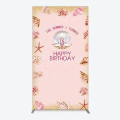 Aperturee - Aperturee The Summer I Turned 13 Rectangle Backdrop for Birthday Beach and Seashell Theme Under the Sea Party Photo Booth