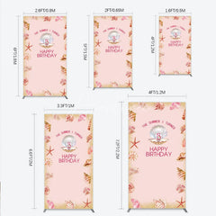 Aperturee - Aperturee The Summer I Turned 13 Rectangle Backdrop for Birthday Beach and Seashell Theme Under the Sea Party Photo Booth