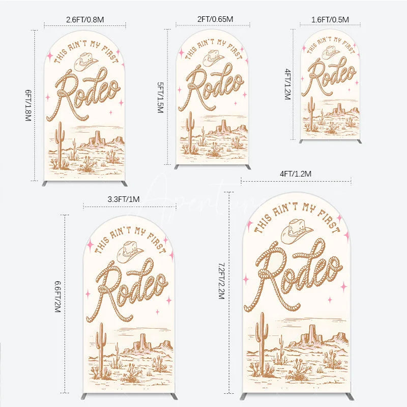 Aperturee - Aperturee This Ain’t My First Rodeo Arch Backdrop Western Cowboy Themed Birthday Desert Cactus Party Photo Booth Decor