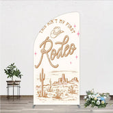 Aperturee - Aperturee This Ain’t My First Rodeo Half Moon Arch Backdrop Western Cowboy Themed Birthday Desert Cactus Party Photo Booth Decor