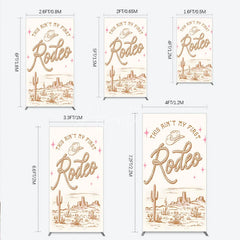 Aperturee - Aperturee This Ain’t My First Rodeo Rectangle Backdrop Western Cowboy Themed Birthday Desert Cactus Party Photo Booth Decor