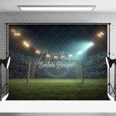 Aperturee - Aperturee Thrilling Soccer Field Stadium Lights Backdrop Night Game Sports Event Photography Background for Party