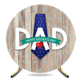 Aperturee - Aperturee Tie Dad Red Heart Wooden Round Fathers Day Backdrop
