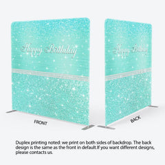 Aperturee - Aperturee Tiffany Green Glitter Birthday Pillow Case Backdrop