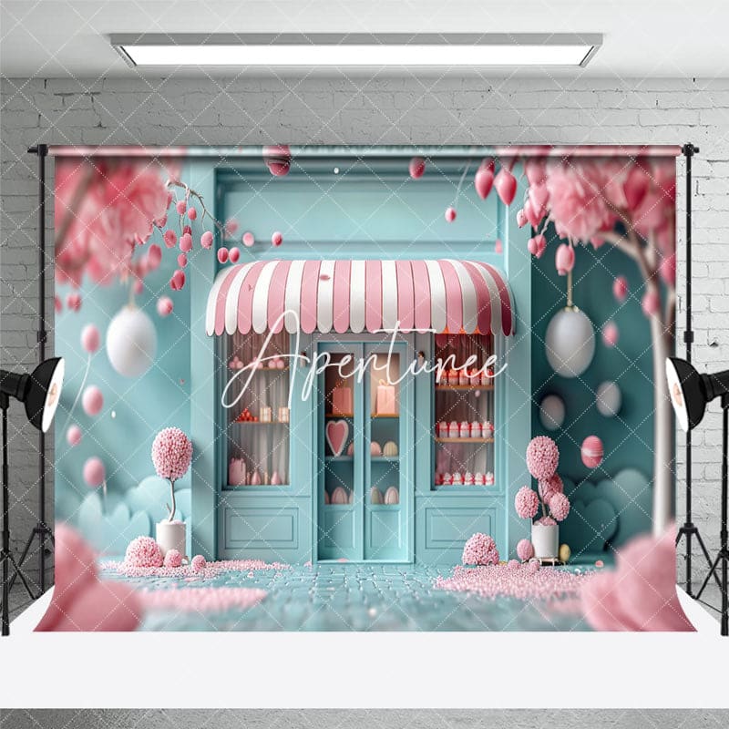 Aperturee - Aperturee Tiffany Green Pink Store Rainbow Floor Room Set Backdrop