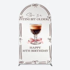 Aperturee - Aperturee Tini Bit Older Coffee Bow 30th Birthday Arch Backdrop