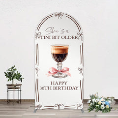 Aperturee - Aperturee Tini Bit Older Coffee Bow 30th Birthday Arch Backdrop