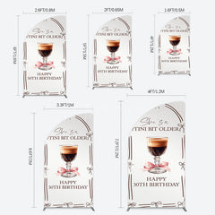 Aperturee - Aperturee Tini Bit Older Coffee Bow 30th Birthday Half Moon Arch Backdrop