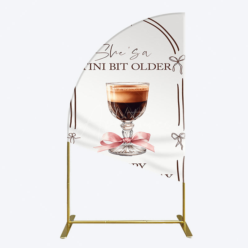 Aperturee - Aperturee Tini Bit Older Coffee Bow 30th Birthday Half Moon Arch Backdrop