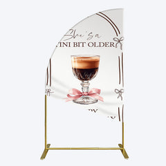 Aperturee - Aperturee Tini Bit Older Coffee Bow 30th Birthday Half Moon Arch Backdrop