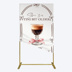 Aperturee - Aperturee Tini Bit Older Coffee Bow 30th Birthday Rectangle Backdrop