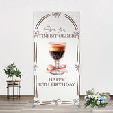 Aperturee - Aperturee Tini Bit Older Coffee Bow 30th Birthday Rectangle Backdrop