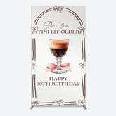 Aperturee - Aperturee Tini Bit Older Coffee Bow 30th Birthday Rectangle Backdrop