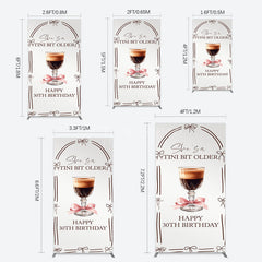 Aperturee - Aperturee Tini Bit Older Coffee Bow 30th Birthday Rectangle Backdrop