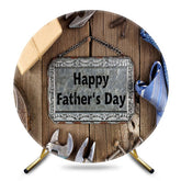Aperturee - Aperturee Tools Tie Wooden Round Happy Fathers Day Backdrop