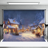 Aperturee - Aperturee Town Light Glitter Snowy Wild Christmas Backdrop