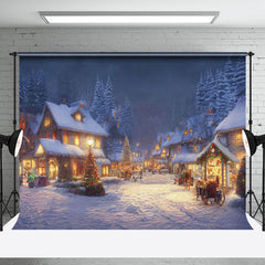 Aperturee - Aperturee Town Light Glitter Snowy Wild Christmas Backdrop