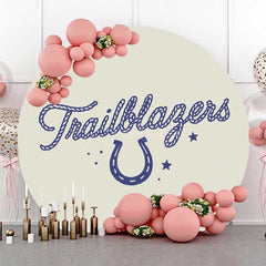 Aperturee Aperturee Trailblazers Horseshoe Boy Birthday Round Backdrop