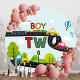 Aperturee - Aperturee Transportation Little Boy Round 2nd Birthday Backdrop