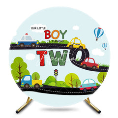 Aperturee - Aperturee Transportation Little Boy Round 2nd Birthday Backdrop