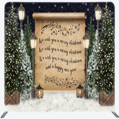 Aperturee - Aperturee Tree Snow Night Merry Christmas Pillow Case Backdrop