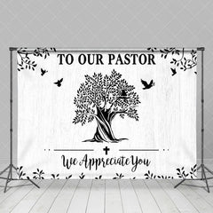Aperturee - Aperturee Trees Bird To Our Pastor We Appreciate You Backdrop