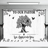 Aperturee - Aperturee Trees Bird To Our Pastor We Appreciate You Backdrop
