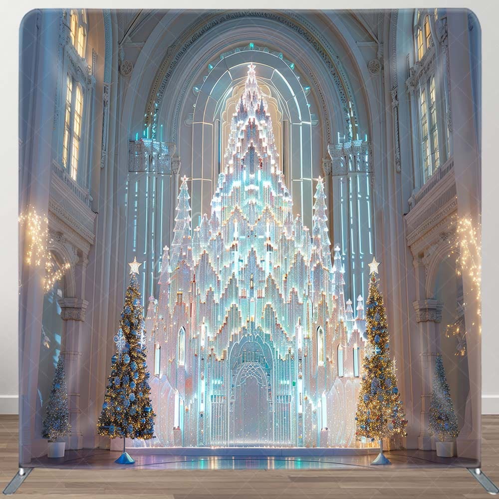 Aperturee - Aperturee Trees Luxury Ice Palace Tension Fabric Backdrop