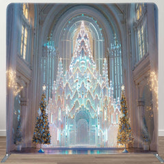 Aperturee - Aperturee Trees Luxury Ice Palace Tension Fabric Backdrop