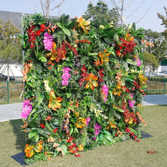 Aperturee - Aperturee Tribal Floral Leaves Artificial Spring Flower Wall