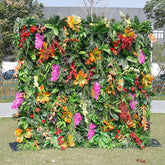 Aperturee - Aperturee Tribal Floral Leaves Artificial Spring Flower Wall