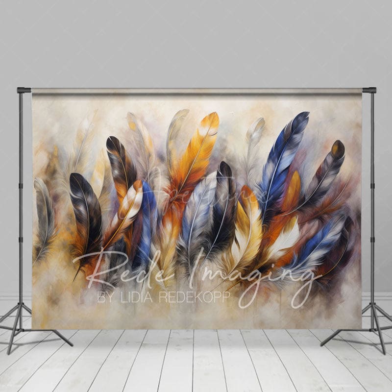 Aperturee - Aperturee Tribal Indigenous Feathers Fine Art Photo Backdrop