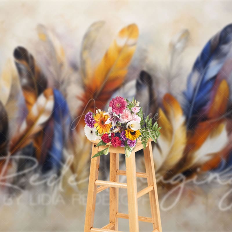 Aperturee - Aperturee Tribal Indigenous Feathers Fine Art Photo Backdrop