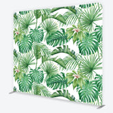 Aperturee - Aperturee Tropical Green Monstera Palm Leaves Square Double-Sided Backdrop Botanical Jungle Theme Decor.