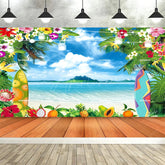 Aperturee Aperturee Tropical Hawaiian Summer Backdrop Beach Luau Party Palm Tree Photo Booth Photography Background