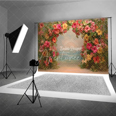 Aperturee - Aperturee Tropical Hibiscus Floral Arch Backdrop Summer Beach Photo Prop Hawaiian Luau Party Decorations