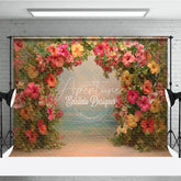 Aperturee - Aperturee Tropical Hibiscus Floral Arch Backdrop Summer Beach Photo Prop Hawaiian Luau Party Decorations