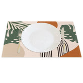 Aperturee - Aperturee Tropical Leaf In Hand Drawn Style Set of 4 Placemats