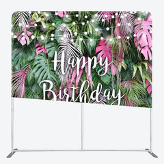 Aperturee - Aperturee Tropical Leaves Fabric Backdrop Cover for Birthday