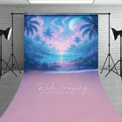 Aperturee - Aperturee Tropical Midnight Lake Natural Scene Sweep Backdrop