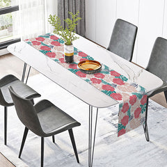 Aperturee - Aperturee Tropical Monstera and Floral Summer Table Runner for Hawaiian Botanical and Jungle Themed Party Decor