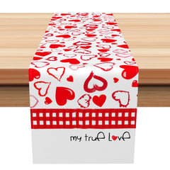Aperturee - Aperturee True Love Heart Drawing Valentines Day Table Runner