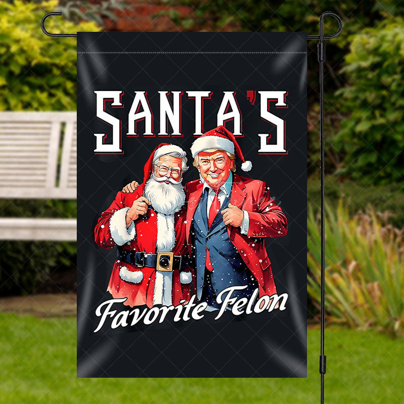Aperturee - Aperturee Trump Santas Favorite Felon Christmas Garden Flag