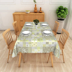 Aperturee - Aperturee Tulip Patchwork Rectangle Tablecloth Spring Floral Pattern Dining Table Cover Decor