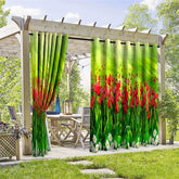 Aperturee - Aperturee Tulip Plantation Waterproof Printed Outdoor Curtains