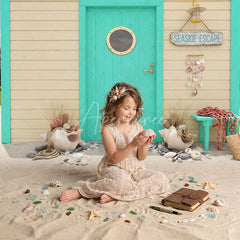Aperturee - Aperturee Turquoise Beach Hut Seaside Escape Combo Set Backdrop Summer Party Photography Decor