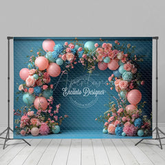 Aperturee - Aperturee Turquoise Blue Floral Balloon Arch Wedding Backdrop